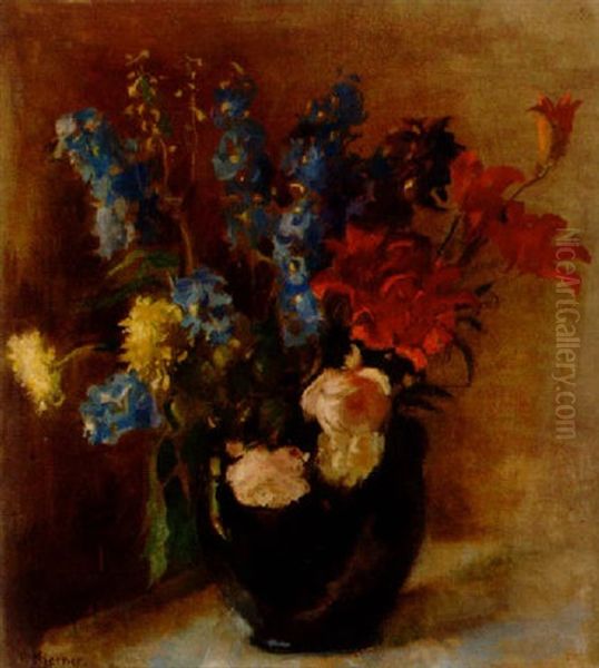 Blommor I Svart Kruka - view 1