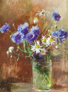 Stilleben Med Angsblommor by Esther Kjerner