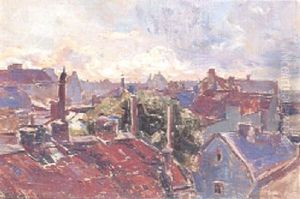 Utsikt Over Soders Takasar - Stockholm by Esther Kjerner
