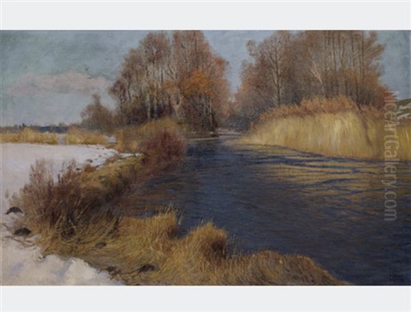Landscape With A Stream In Winter - view 1