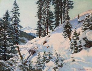 Waldweg. Schatzalp Bei Davos by Hans (Johann) Klatt