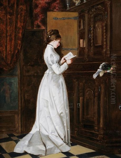 Lady Reading In An Interior - view 1