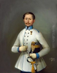 Bildnis Einer Dame In Blauem Kleid (+ Bildnis Eines Offiziers; 2 Works) by Josef Klaus