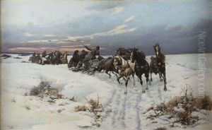 Sled-road by Bohdan von Kleczynski