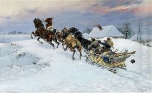 Wilde Schlittenfahrt by Bohdan von Kleczynski