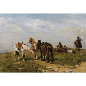 Resting Cossaks by Bohdan von Kleczynski