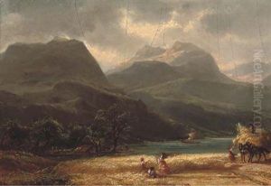 Harvesters By A Mountain Lake