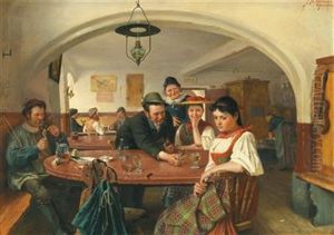 Tavern Scene by Theodor Kleehaas