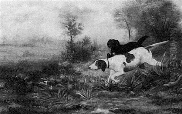 Portrait Of Hunting Dogs In A Landscape - view 1