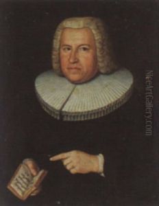 A Portrait Of Zacharias Handler Wearing A Black Dress With A White Lace Collar And A Wig, Holding A Bible