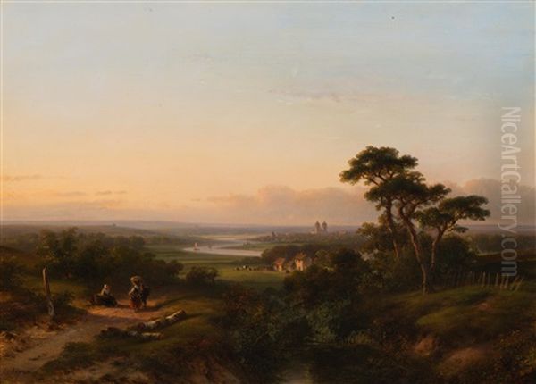 A Private Chat On A Summer Afternoon In The River Landscape - view 1
