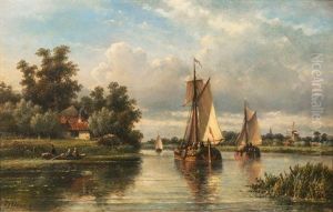 River Landscape With Boats River Landscape With Boats