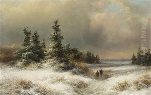 Summer Landscape (+ Winter Landscape; Pair) by Lodewijk Johannes Kleijn