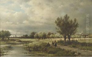 By The Waterside In Late Summer by Lodewijk Johannes Kleijn