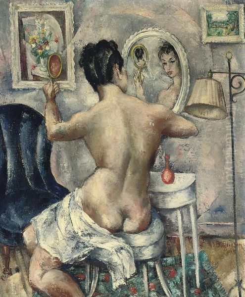 Nude Seated In Her Boudoir - view 1