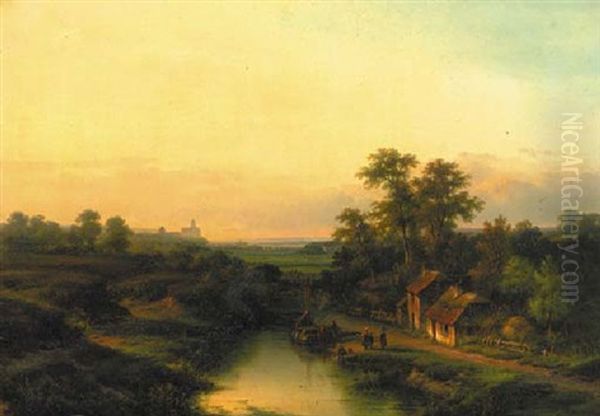 A Panoramic View Of A Wooded Valley At Dusk - view 1