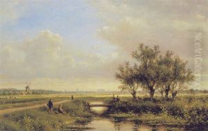 Anglers In A Summer Landscape Near Haarlem
