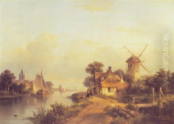 A River Landscape Near Overschie - view 1