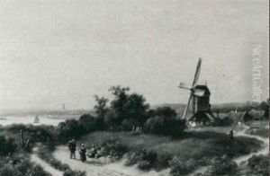 Extensive Summer Landscape With Figures On A Path Extensive Summer Landscape With Figures On A Path