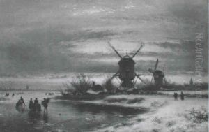 Winterlandschaft In Holland by Lodewijk Johannes Kleijn