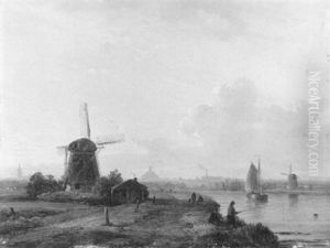 Winter; Faggot-gatherers And Figures Pushing A    Sledge...; Summer; An Extensive Riverlandscape...