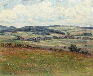 Eifel Landschaft Mit Fernem Dorf