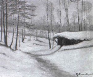 Waldhutte In Winterlandschaft by Maximilian Klein Von Diepold