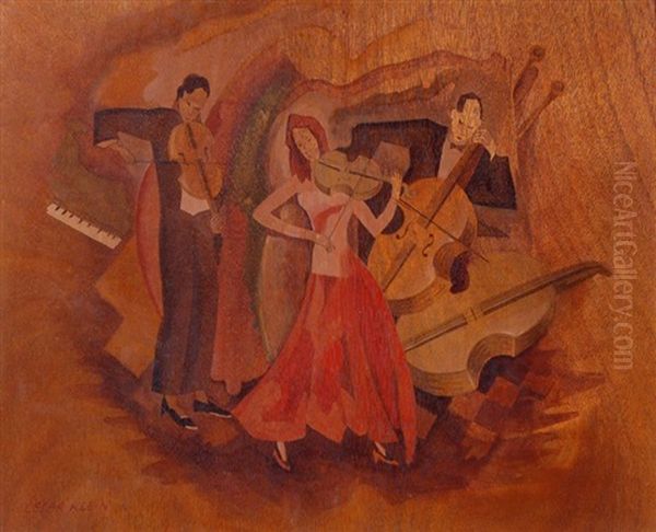 Musiker-trio (design For Inlay Work?) - view 1