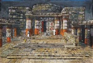 Buhnenentwurf Fur Iphigenie In Delphi (gerhart Hauptmann)