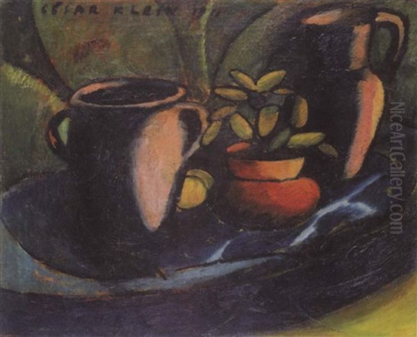 Stilleben Mit Blumentopfen Und Krug - view 1