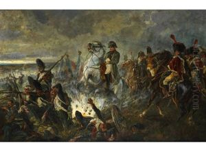 Napoleon Zu Pferd Auf Dem Ruckzug Aus Der Schlacht