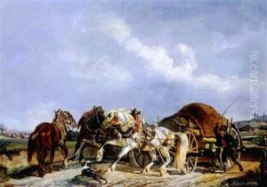 Das Pferdegespann by Johann Adam Klein