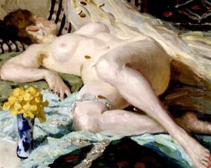 Liegender Weiblicher Akt Als Danae by Philipp Klein