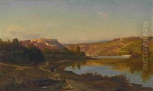 Festungsanlage Uber Einem Fluss by Wilhelm Klein