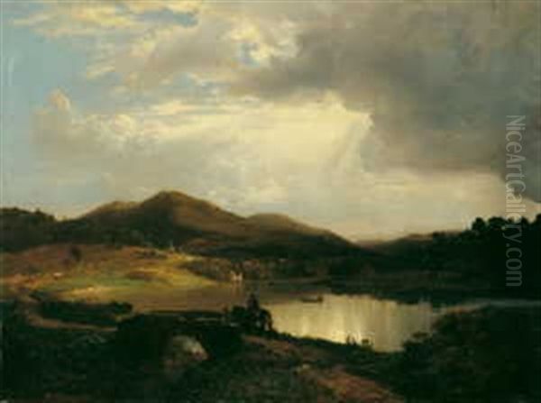 Flusslandschaft Mit Reiter - view 1