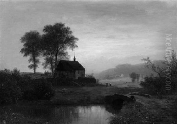 Sommerabend An Einem Kirchlein Im Rheinland - view 1