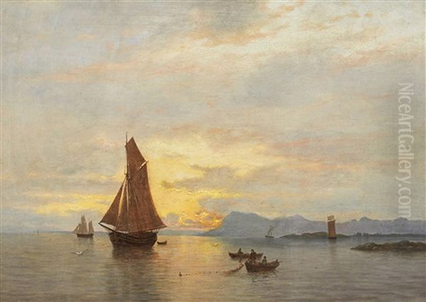 Ships At Sunset Glow - view 1