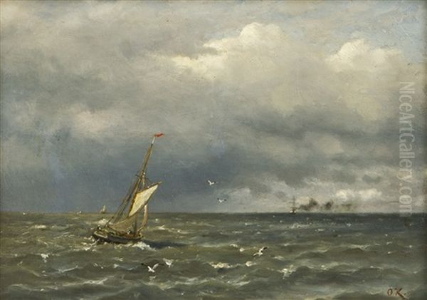 Fishing Boat At Sea - view 1