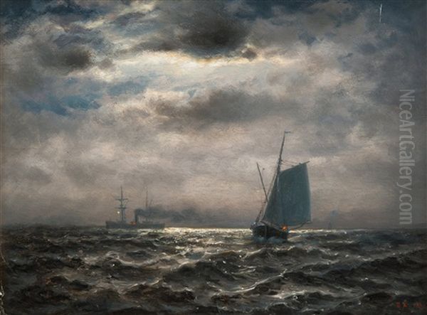 Ships In Moonlight - view 1