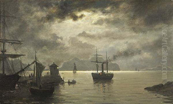 Harbour, Scene From The Norwegian Coast (alesund) - view 1