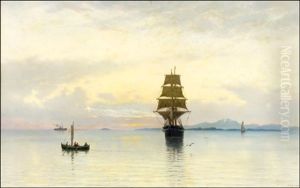Iltarusko Norjan Rannikolla by Oskar Conrad Kleineh