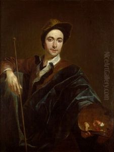 Selbstbildnis Mit Malstock Und Palette by Markus Friedrich Kleinert