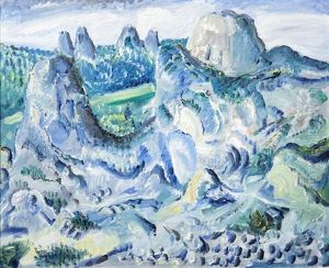 Landschaft Mit Felsen - Felsen Bei Blaubeuren by Paul Kleinschmidt