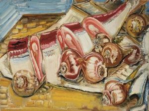 Still Life With Salmon And Onions by Paul Kleinschmidt