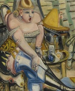 Zirkusdarstellerin, Sich Die Schuhe Bindend (circus Performer Lacing Her Shoes) by Paul Kleinschmidt