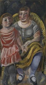 Frau Kleinschmidt Und Tochter Maria by Paul Kleinschmidt