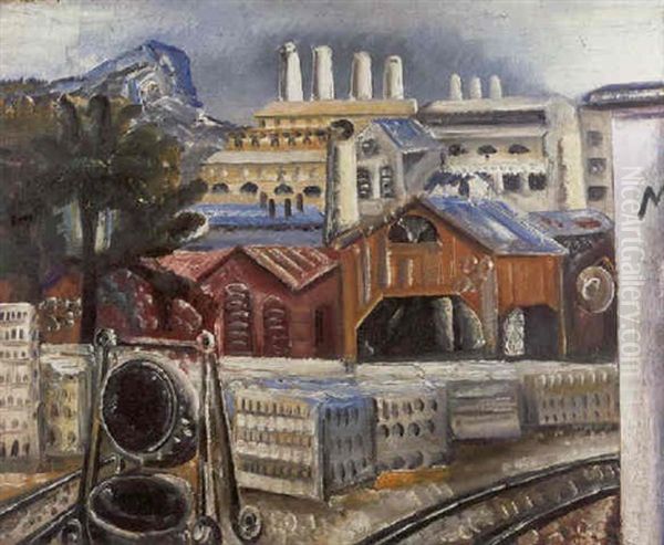Landschaft Mit Zementfabrik - view 1