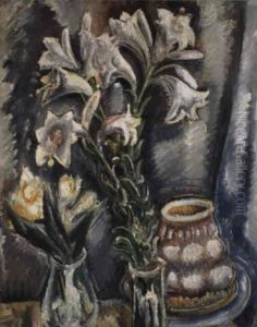 Weise Lilien Mit Baumkuchen by Paul Kleinschmidt