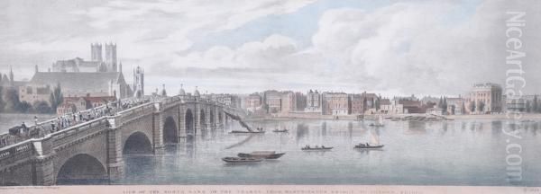 The View Of The North Bank Of The Thames Fromwestminster Bridge To London Bridge. - view 1