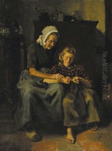 The Knitting Lesson by Jan Kleintjes